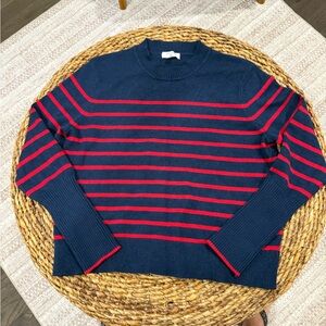 La Ligne Navy and Red Striped Crewneck Sweater